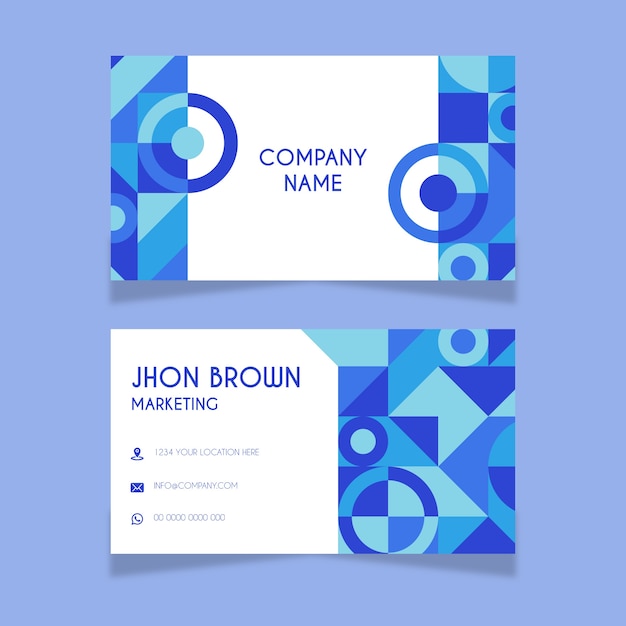 Abstract classic blue business card template