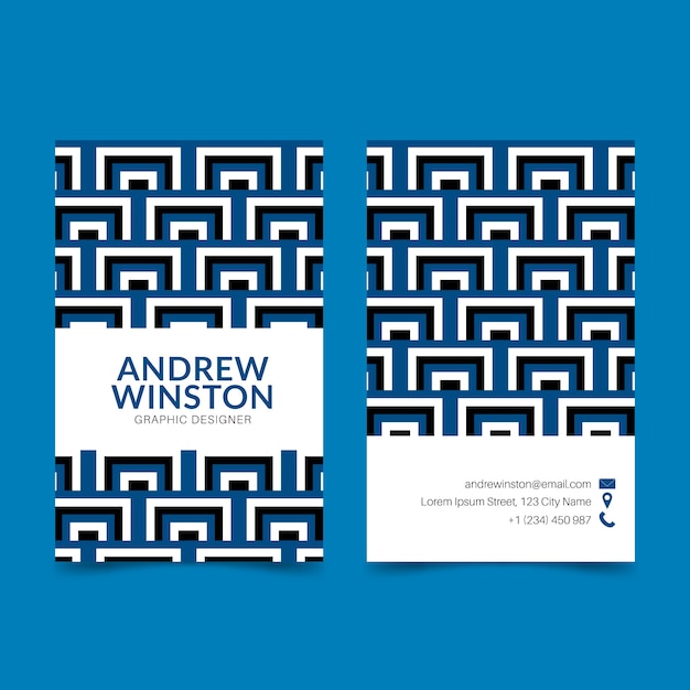 Free vector abstract classic blue business card template