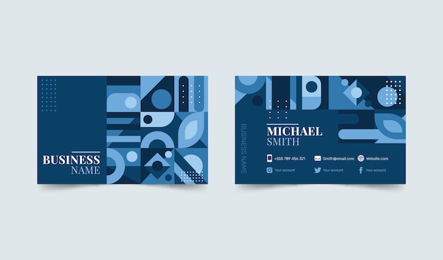abstract classic blue business card template