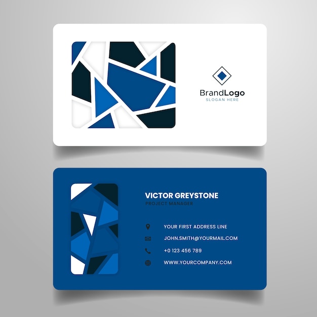 Abstract classic blue business card template