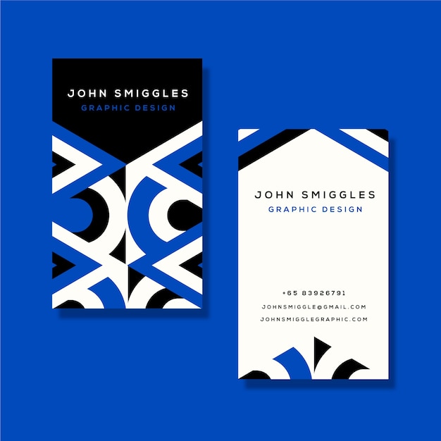 Abstract classic blue business card template