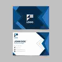 Free vector abstract classic blue business card template