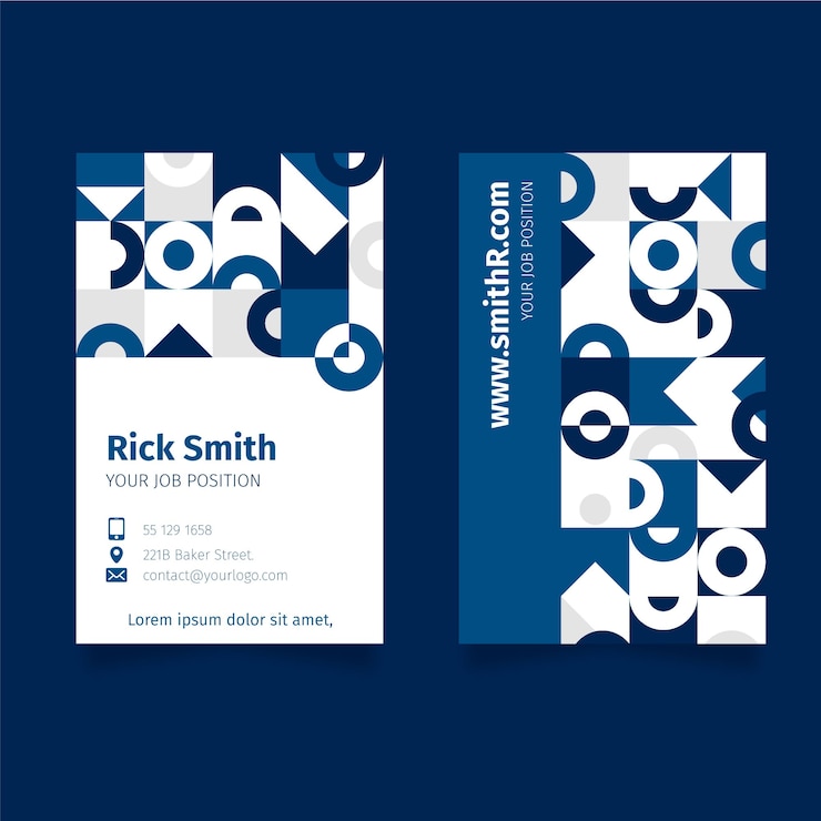 Free Vector abstract classic blue business card template