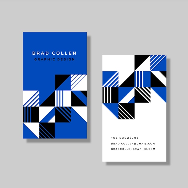 Free vector abstract classic blue business card template