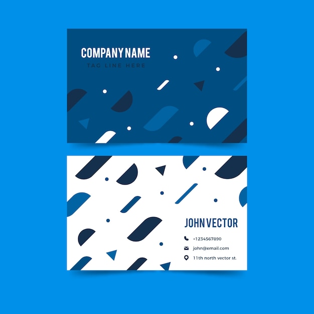 Abstract classic blue business card template