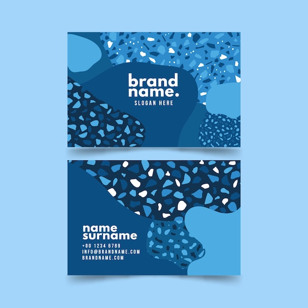 Abstract classic blue business card template