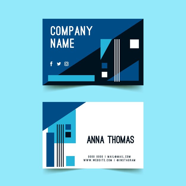 Abstract classic blue business card