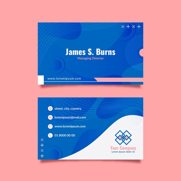 Abstract classic blue business card 