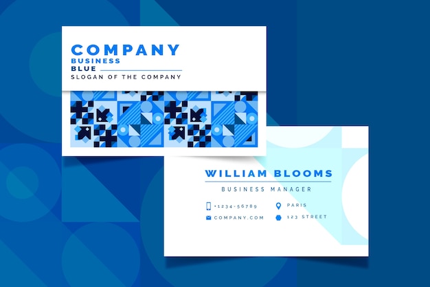 Free vector abstract classic blue business card