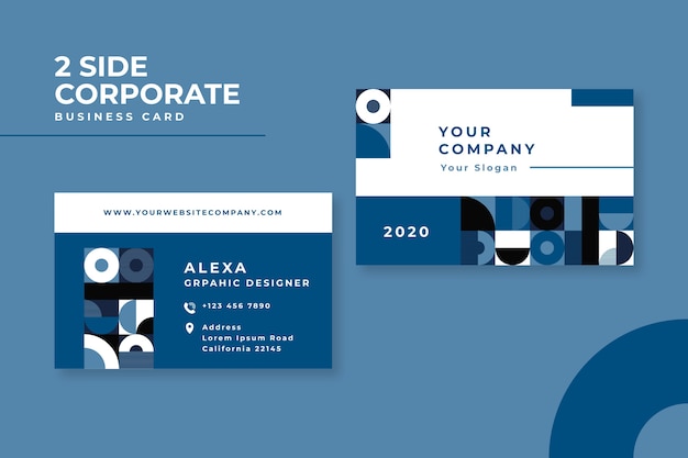 Free vector abstract classic blue concept for business card