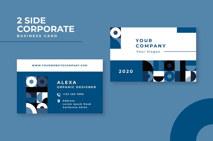 Free Vector abstract classic blue concept for business card