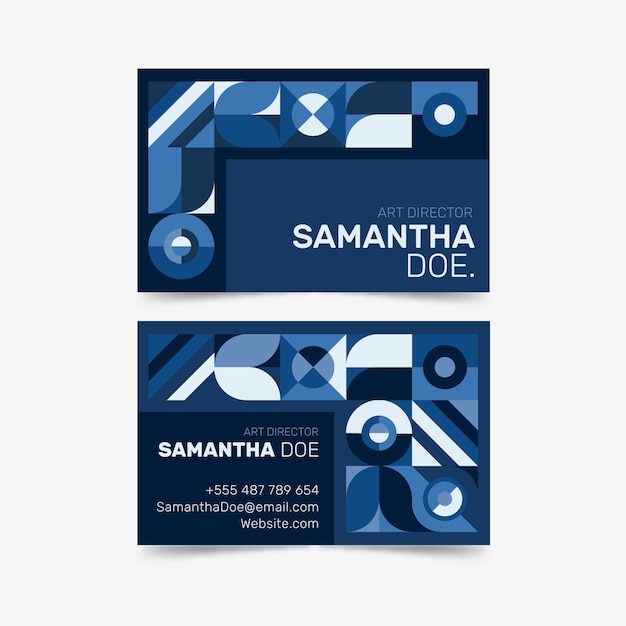 Free vector abstract classic blue design for business card