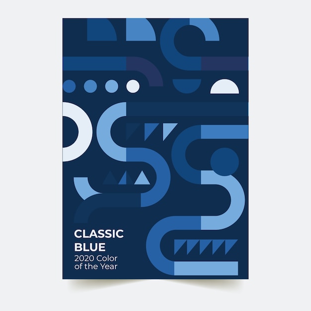 Free vector abstract classic blue flyer template concept