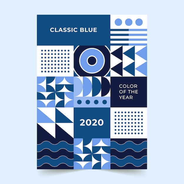 Free vector abstract classic blue flyer template design
