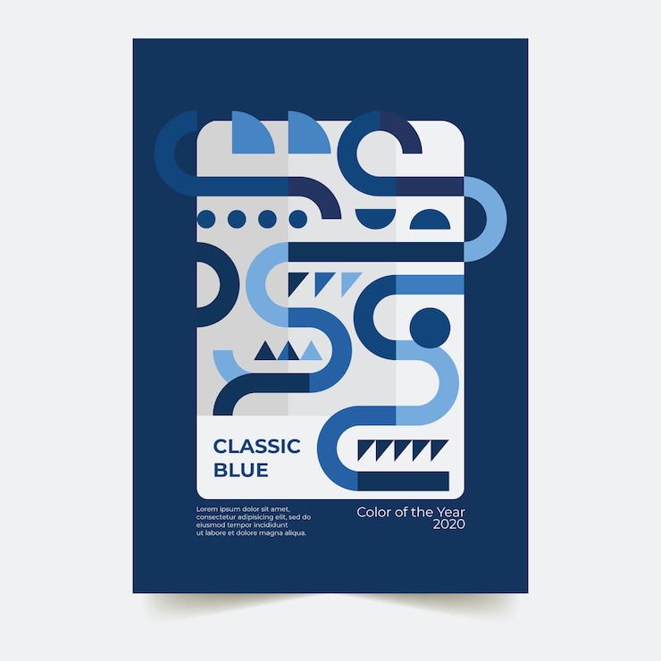 Free Vector abstract classic blue flyer template