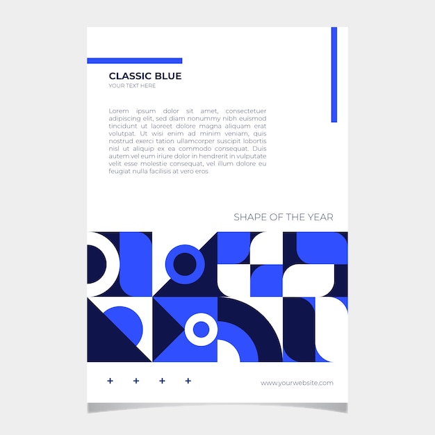 Free vector abstract classic blue flyer template