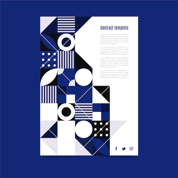 Abstract classic blue flyer template