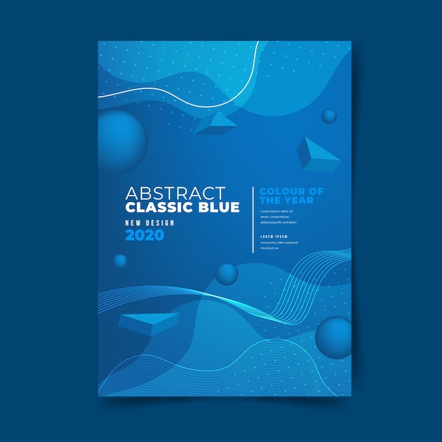 Free vector abstract classic blue flyer template