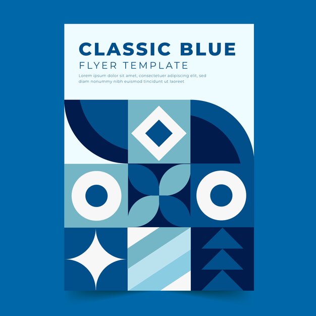 Abstract classic blue flyer template