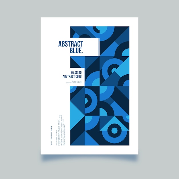 Free vector abstract classic blue flyer template