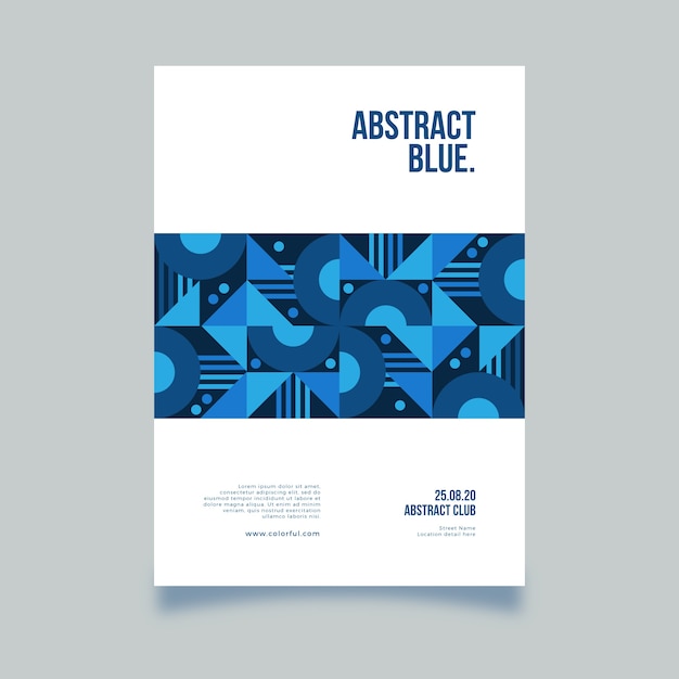 Free vector abstract classic blue flyer template