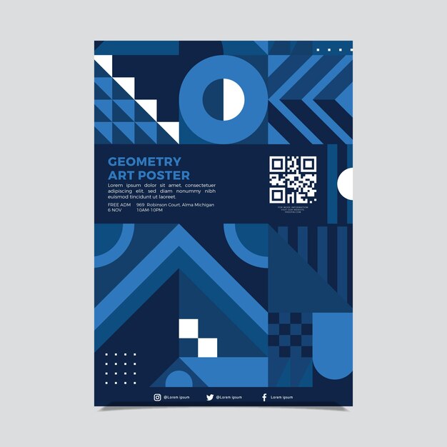 Abstract classic blue flyer template