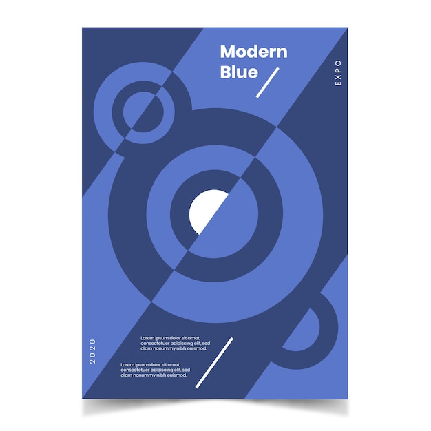 Free vector abstract classic blue flyer template