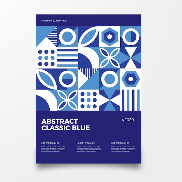 Abstract Classic Blue Poster Template – Free Vector Download