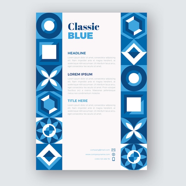 Abstract classic blue poster template