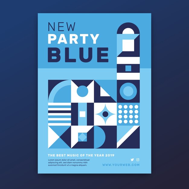 Abstract classic blue poster template