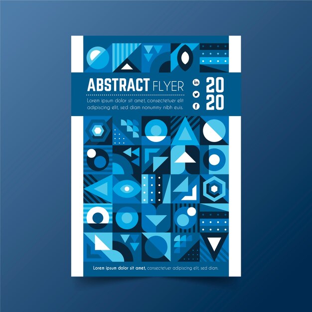 Abstract classic blue poster template