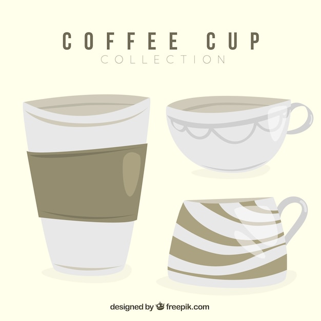 Free vector abstract coffee cup collection