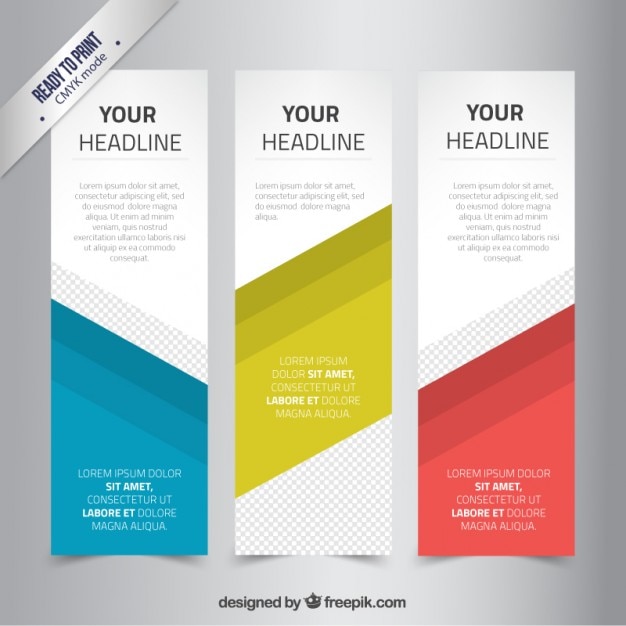 Free vector abstract colored banners template