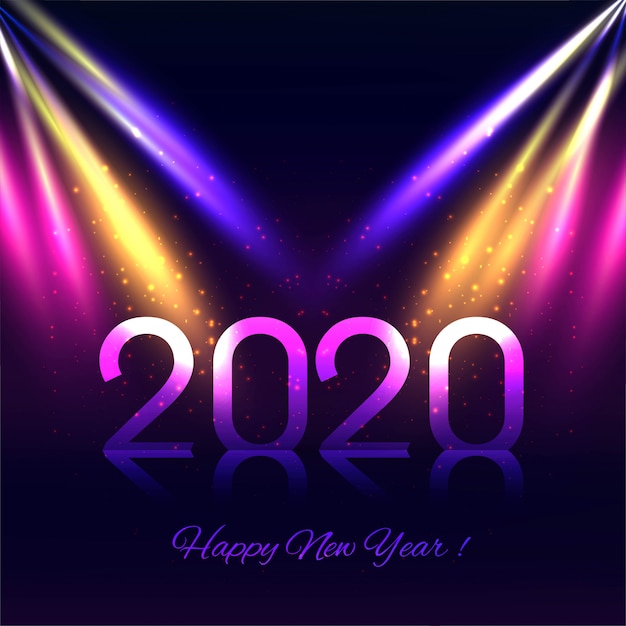 Abstract colorful 2020 new year greeting card