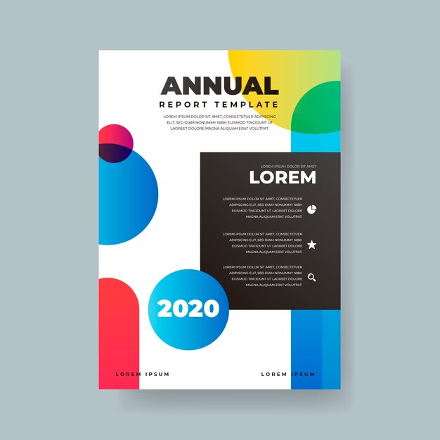 Free vector abstract colorful annual report template