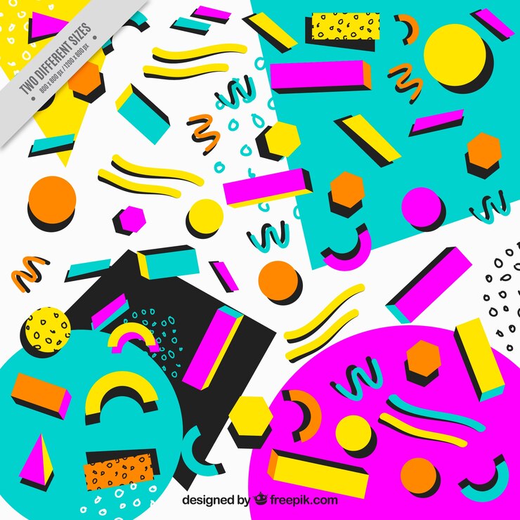 मुफ़्त वेक्टर abstract colorful background memphis