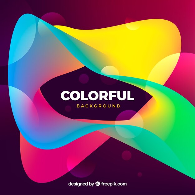 Abstract colorful background with wavy shapes