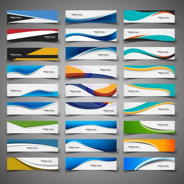 Vettore gratuito abstract colorful banners e le intestazioni impostate