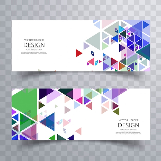 Free vector abstract colorful banners set design vector