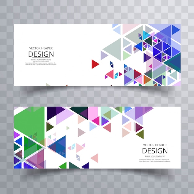 Abstract colorful banners set design vector
