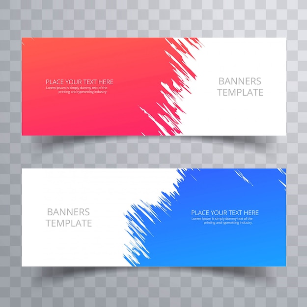 Abstract colorful banners set template design