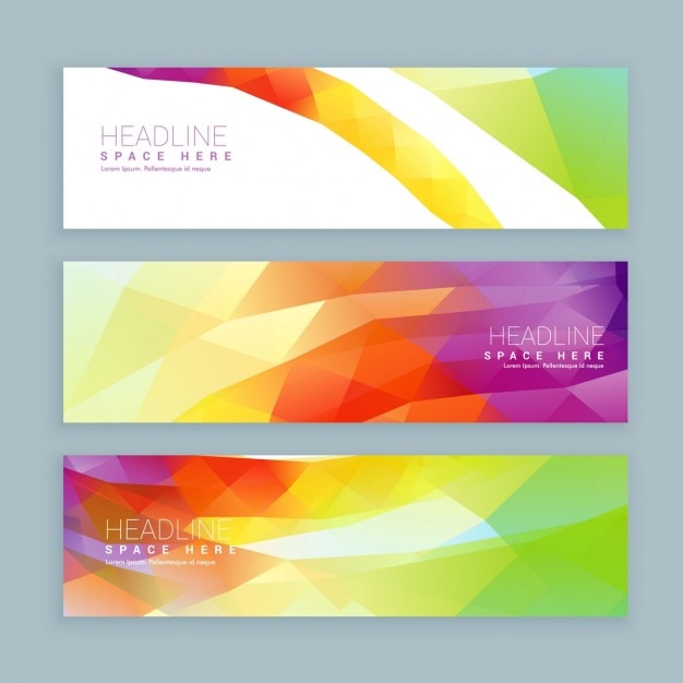 Free vector abstract colorful banners set