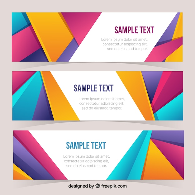 Free vector abstract colorful banners