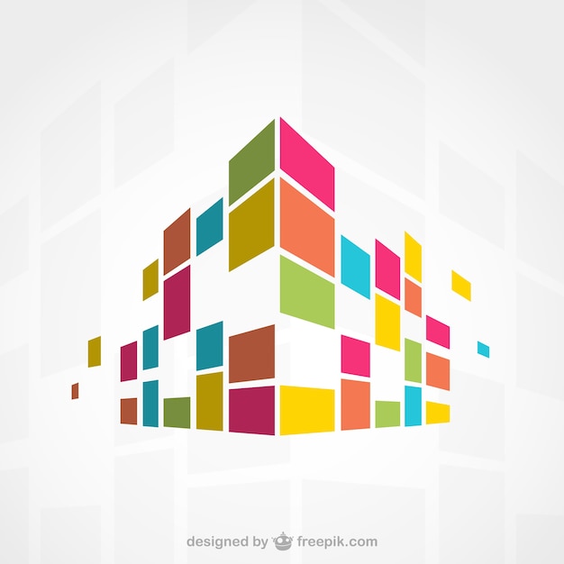Free vector abstract colorful building