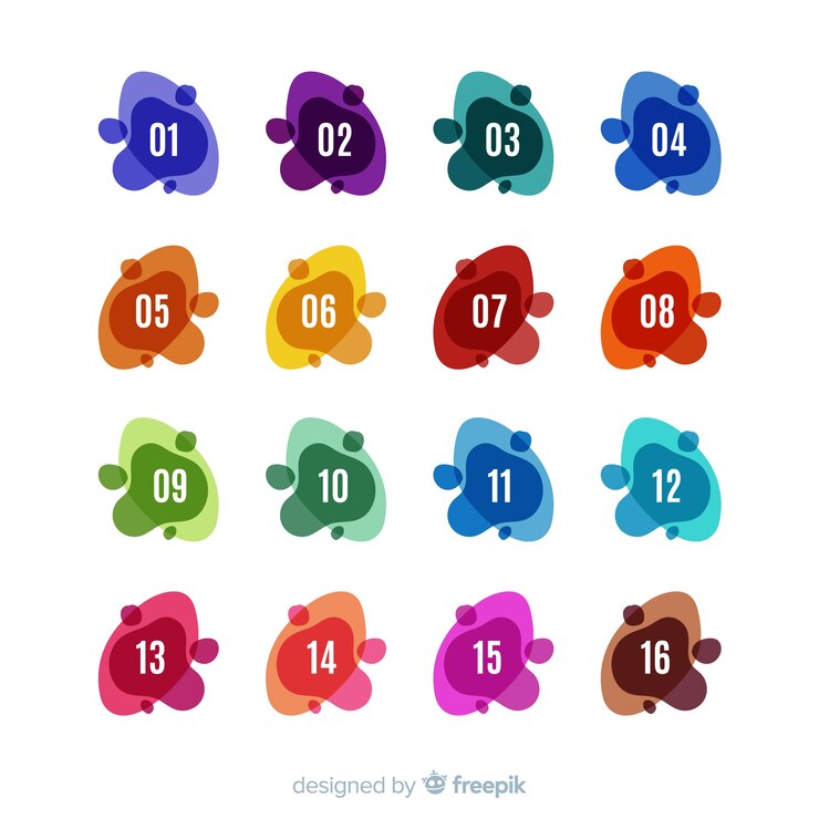 Free Vector abstract colorful bullet point collection