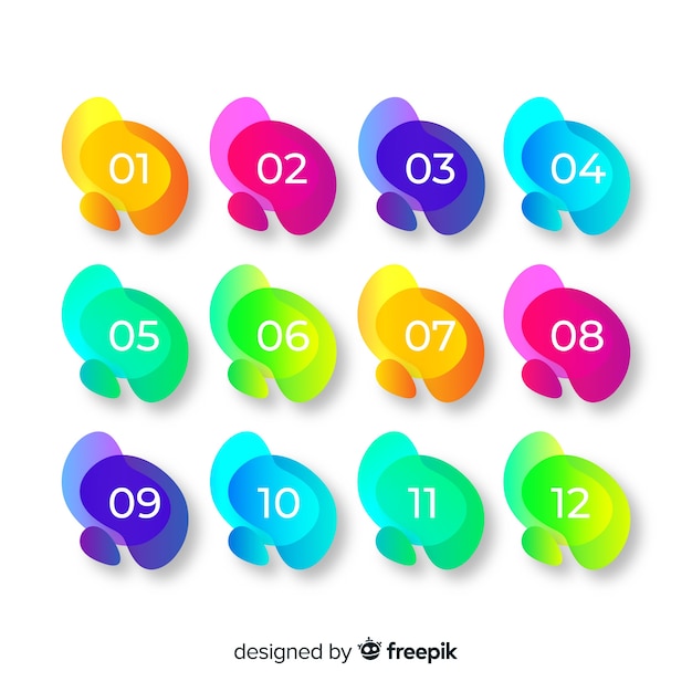 Free vector abstract colorful bullet point collection