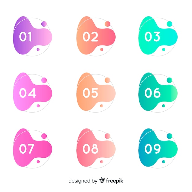 Free vector abstract colorful bullet point collection