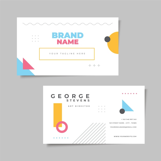 Abstract colorful business card concept