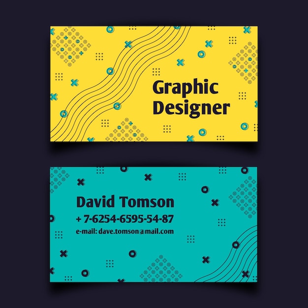 Free vector abstract colorful business card set template