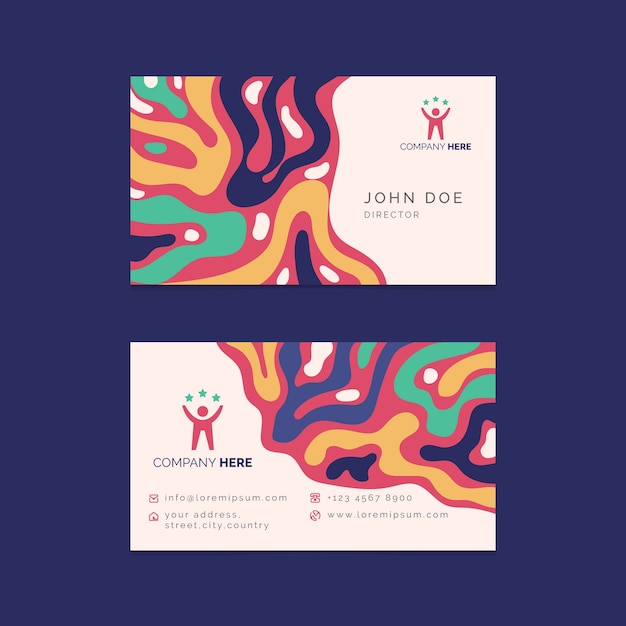 Abstract colorful business card template concept